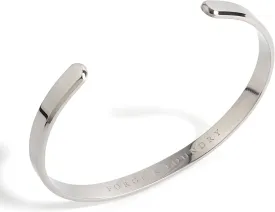 Forge & Foundry Men's Minimalist Titanium Cuff Bracelet | Versitile Unisize Waterproof | Design-Led Artisan Jewelry, from London (Polished)