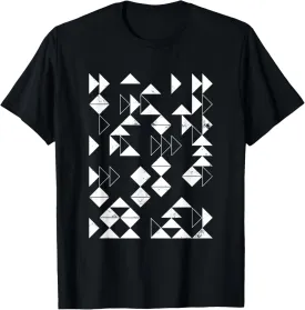 Geometric Abstract Triangles Shapes Outlines Art Distressed T-Shirt