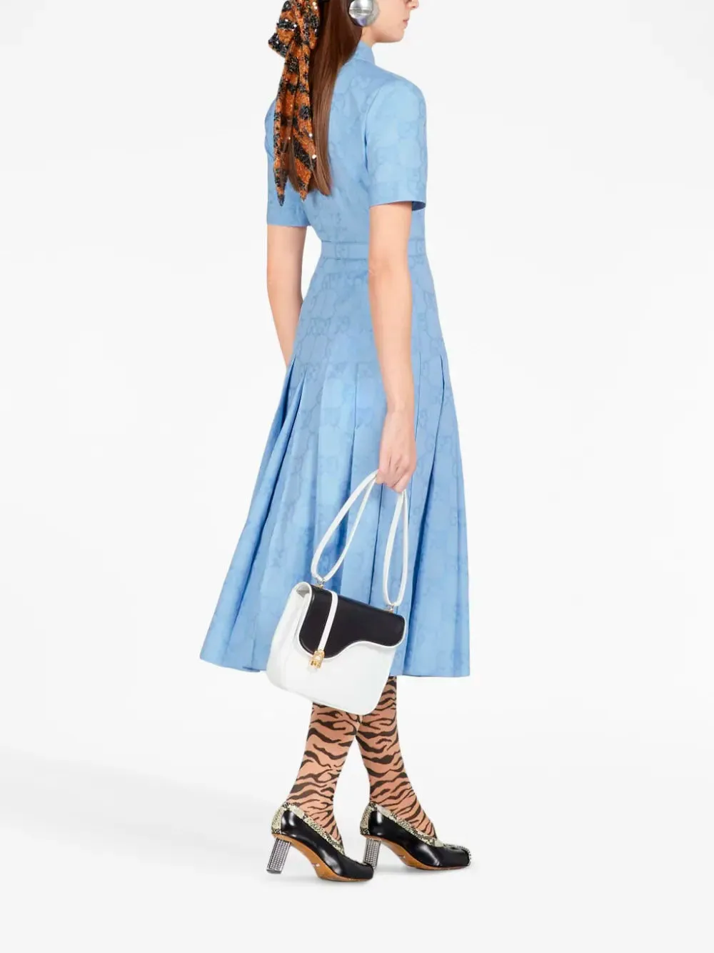 GG jumbo jacquard print shirt dress