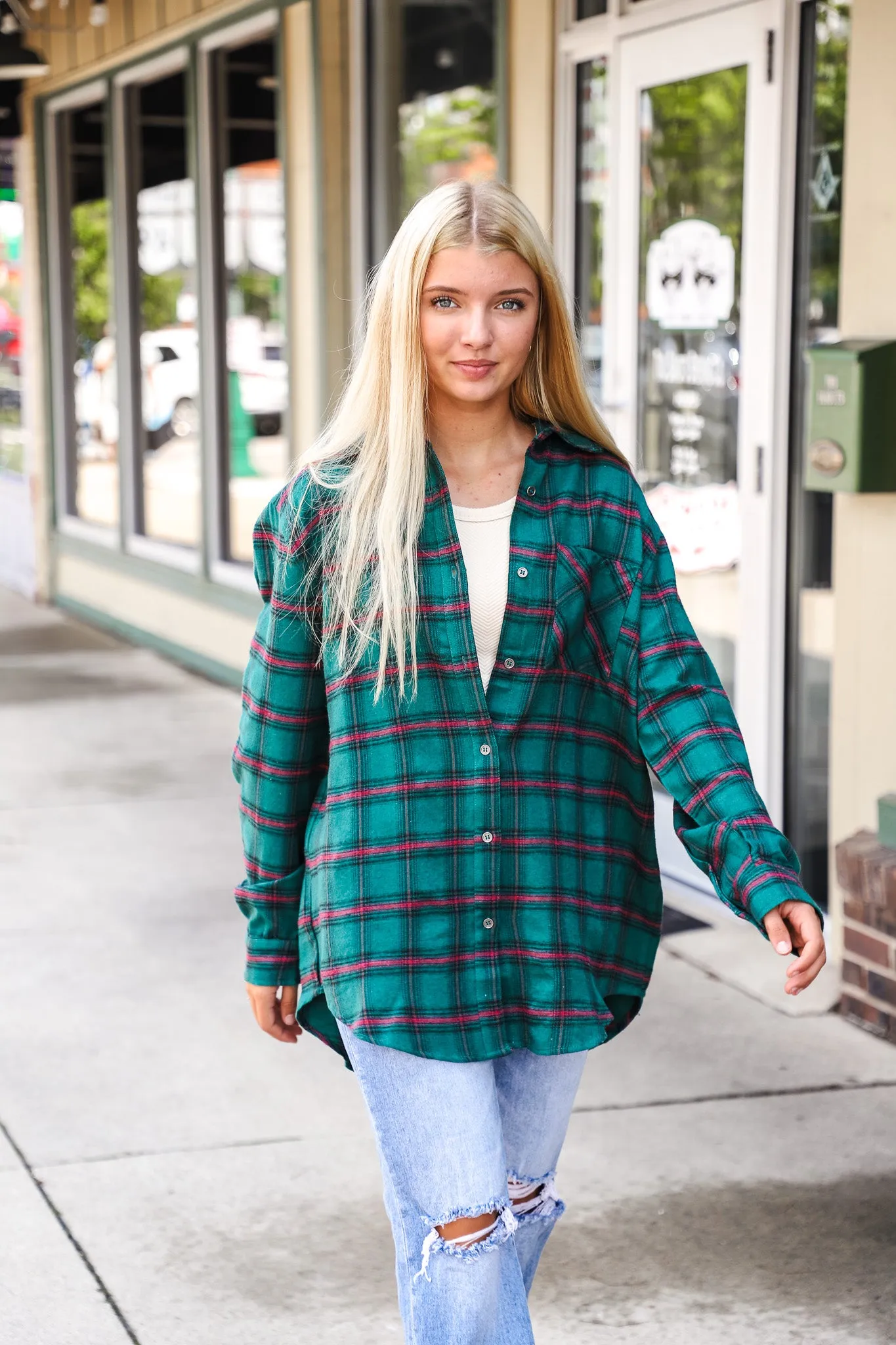 Green Mari Plaid Shirt