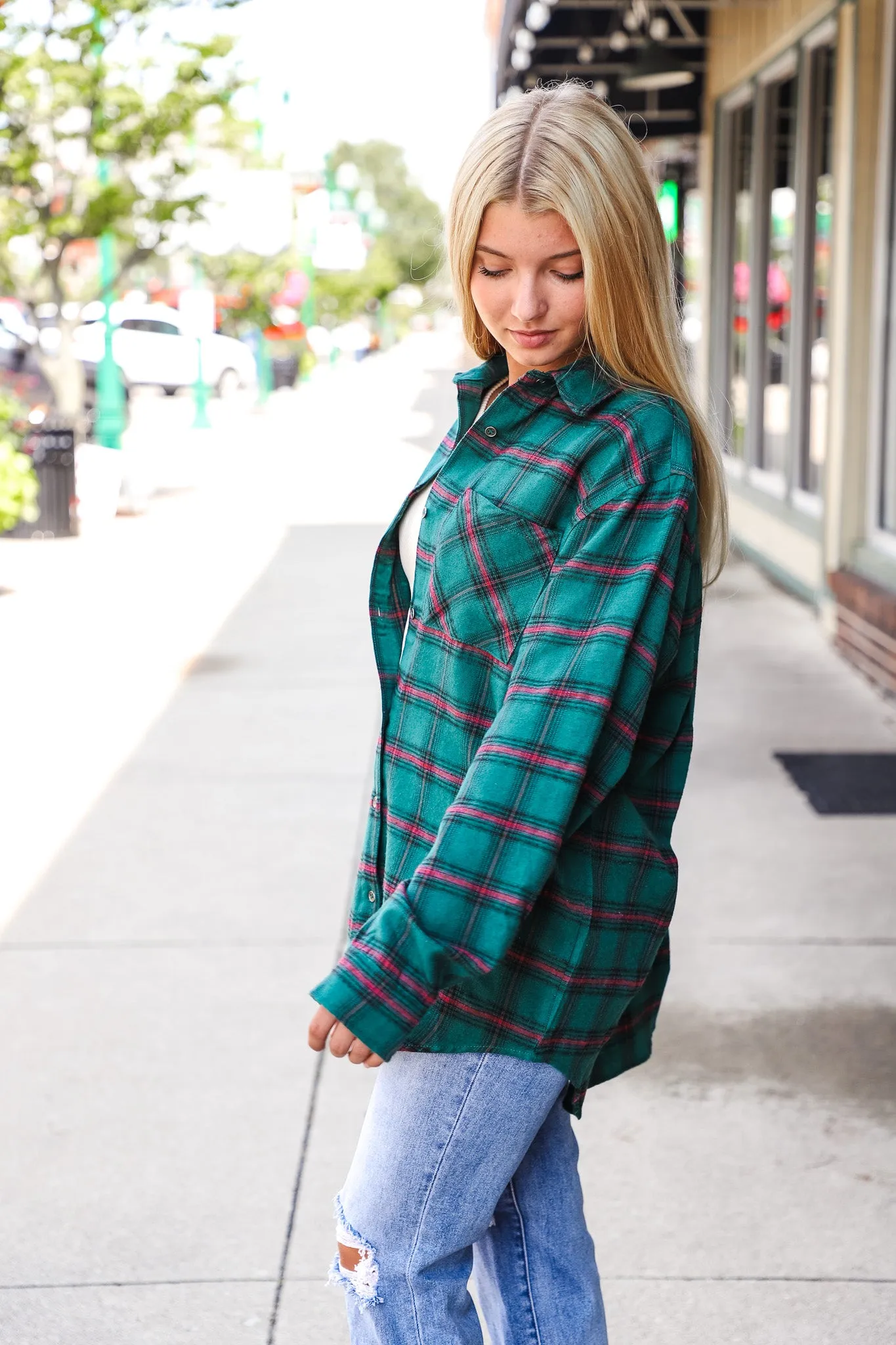 Green Mari Plaid Shirt