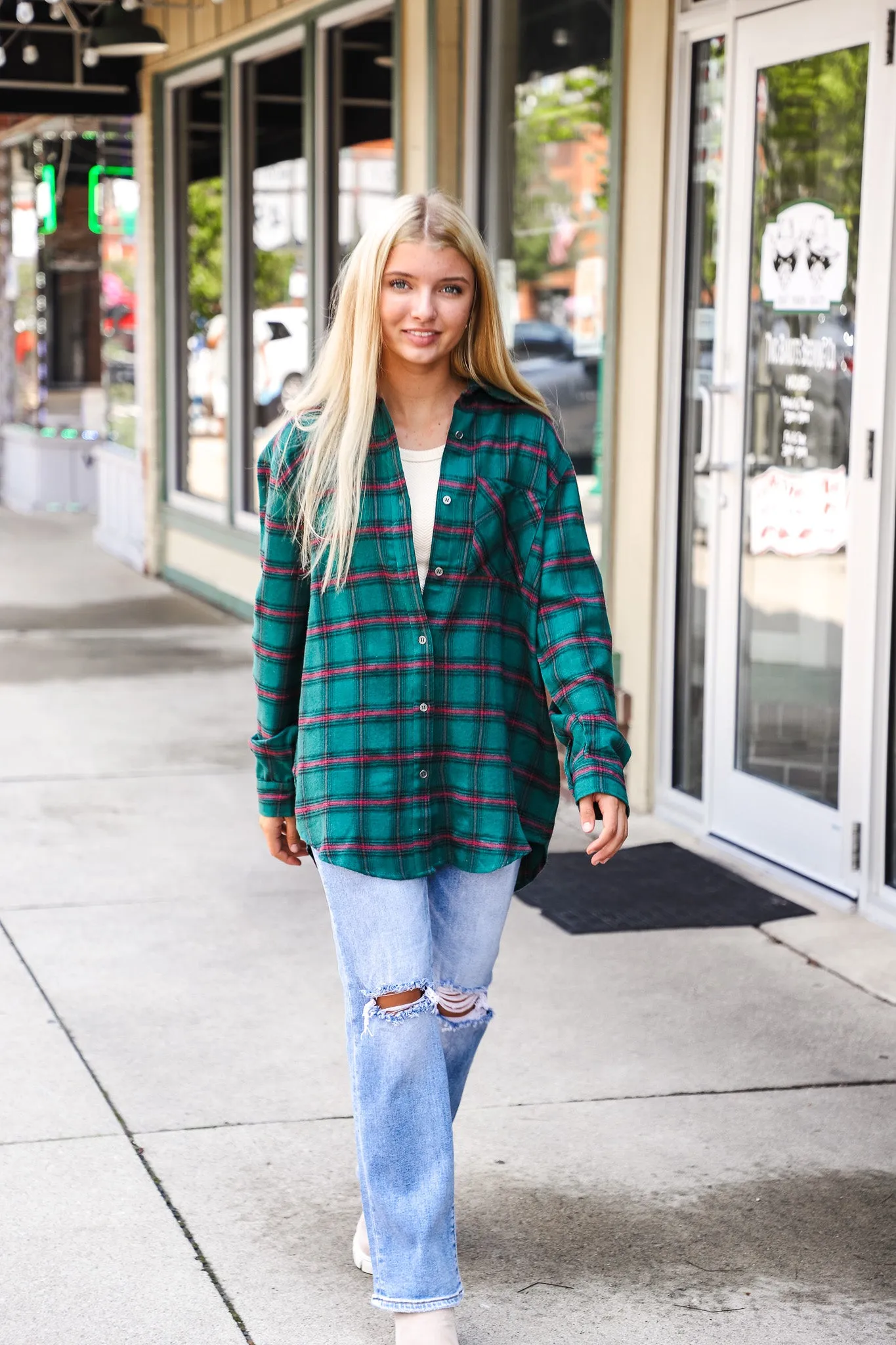 Green Mari Plaid Shirt