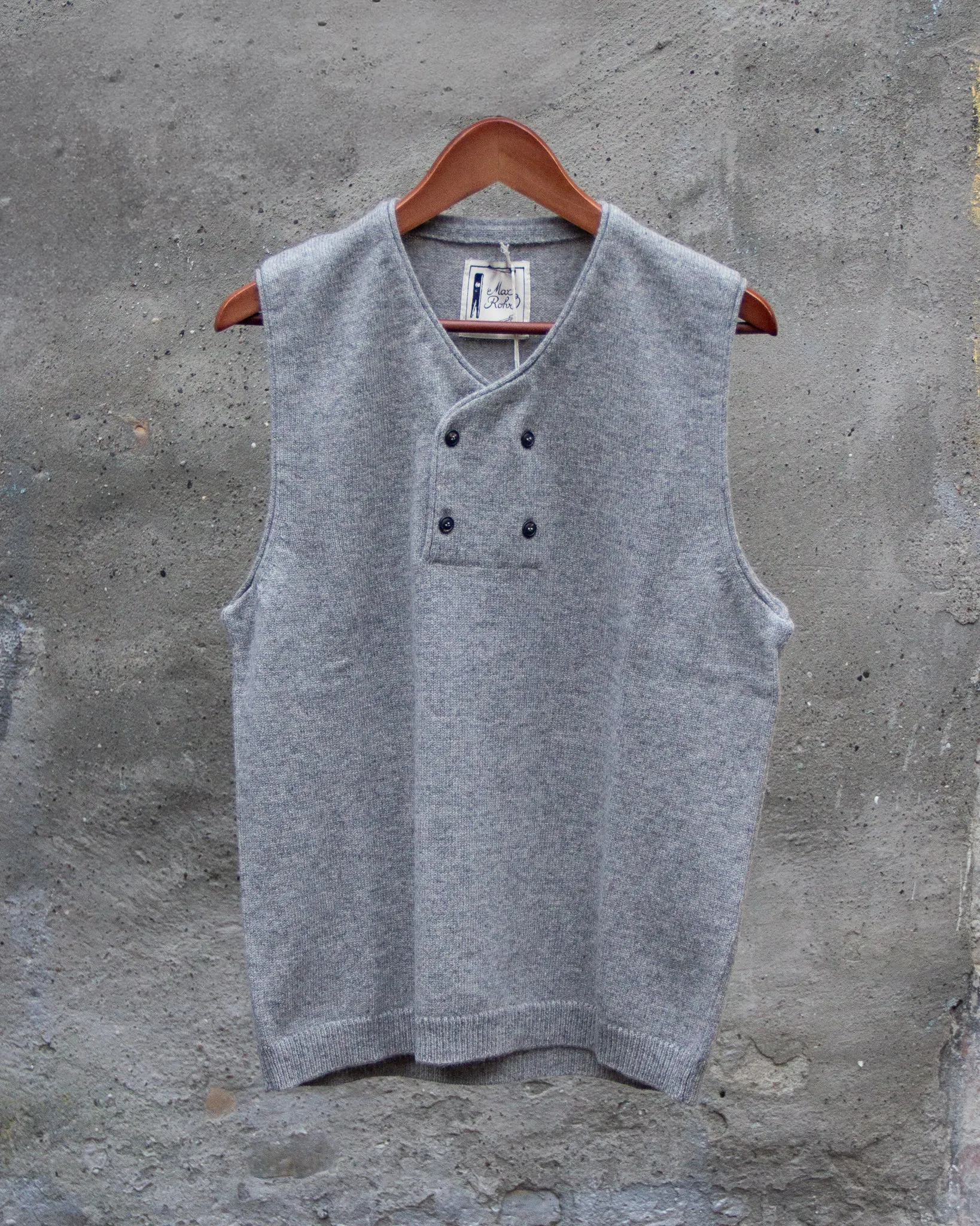 GRP x Max Rohr, 4-Buttons Vest, Light Grey
