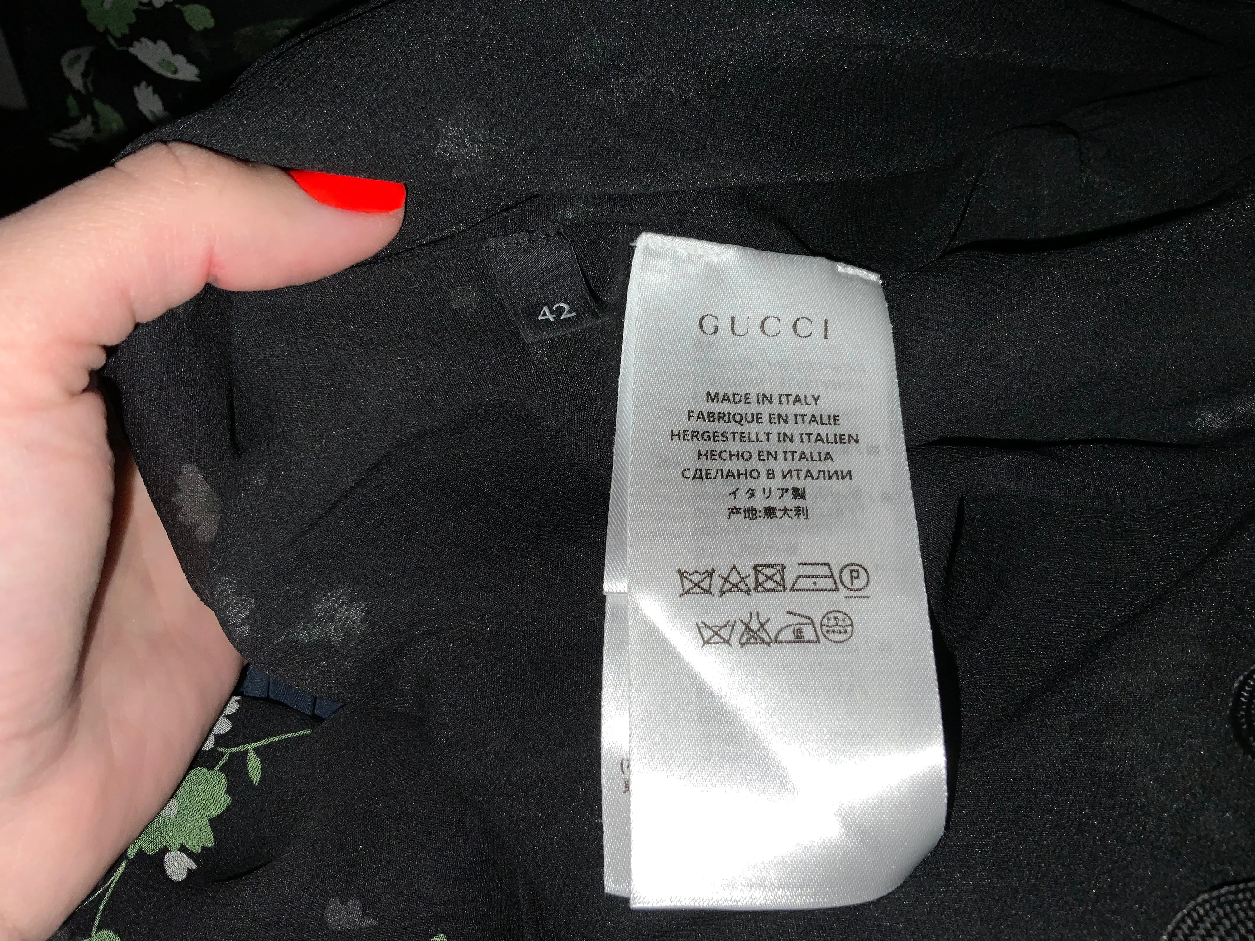 Gucci Daisy-print tiered silk dress As Charlotte Casiraghi Size I 42 UK 10 US 6 ladies