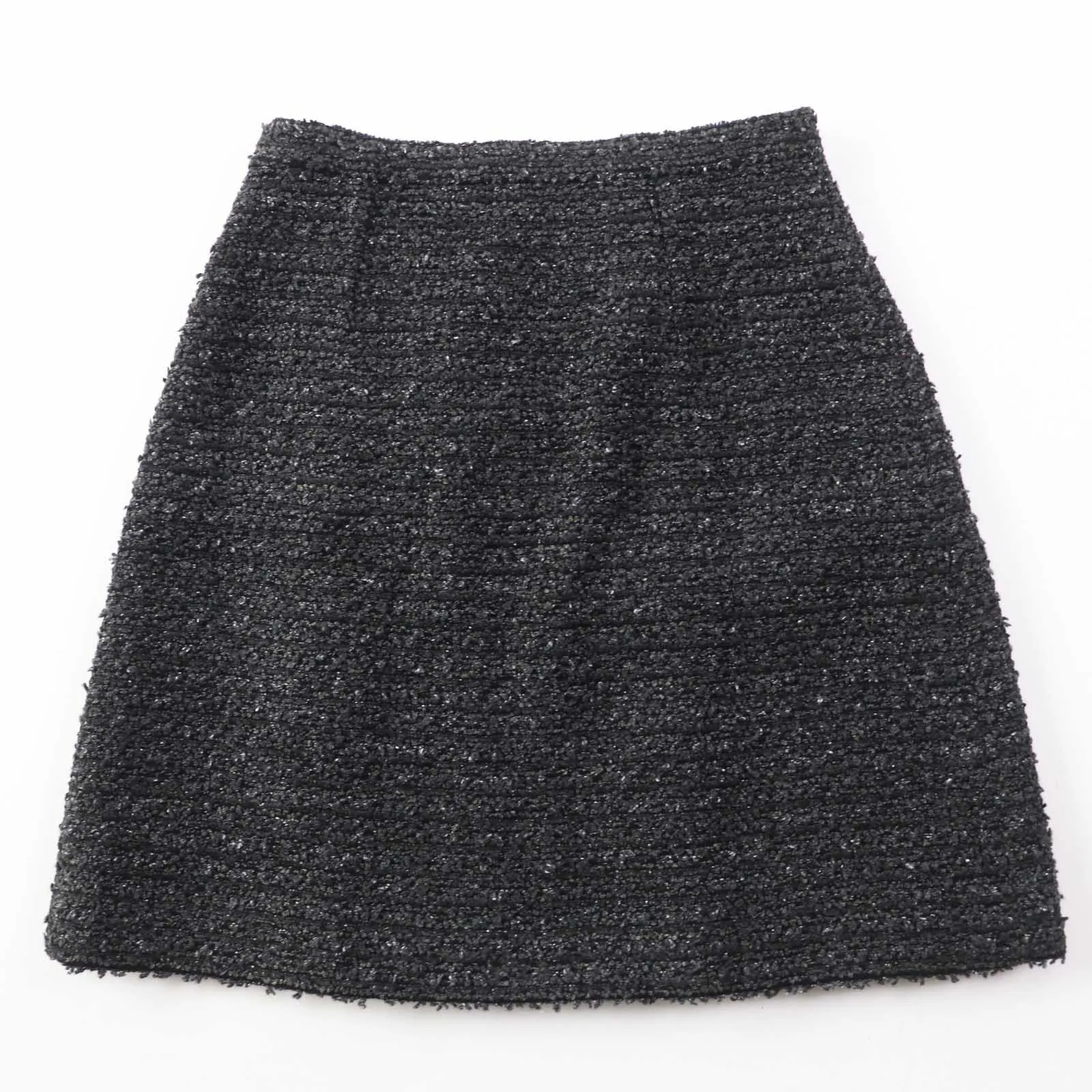 GUCCI Tweed skirt 681234 cotton dark gray black 38