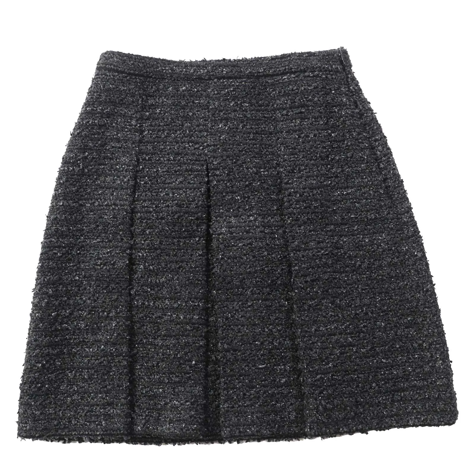 GUCCI Tweed skirt 681234 cotton dark gray black 38