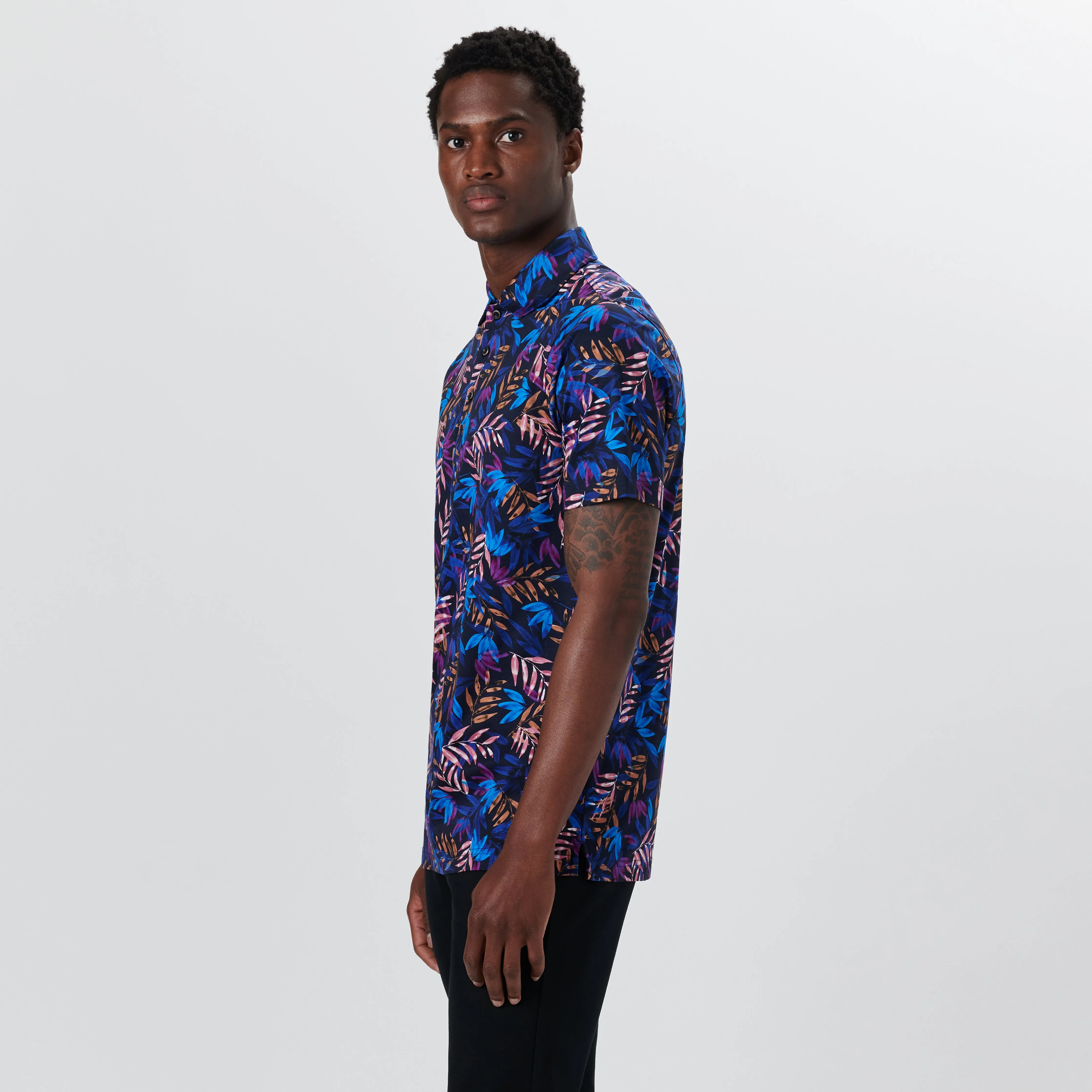Hendrix Leaf Print Polo