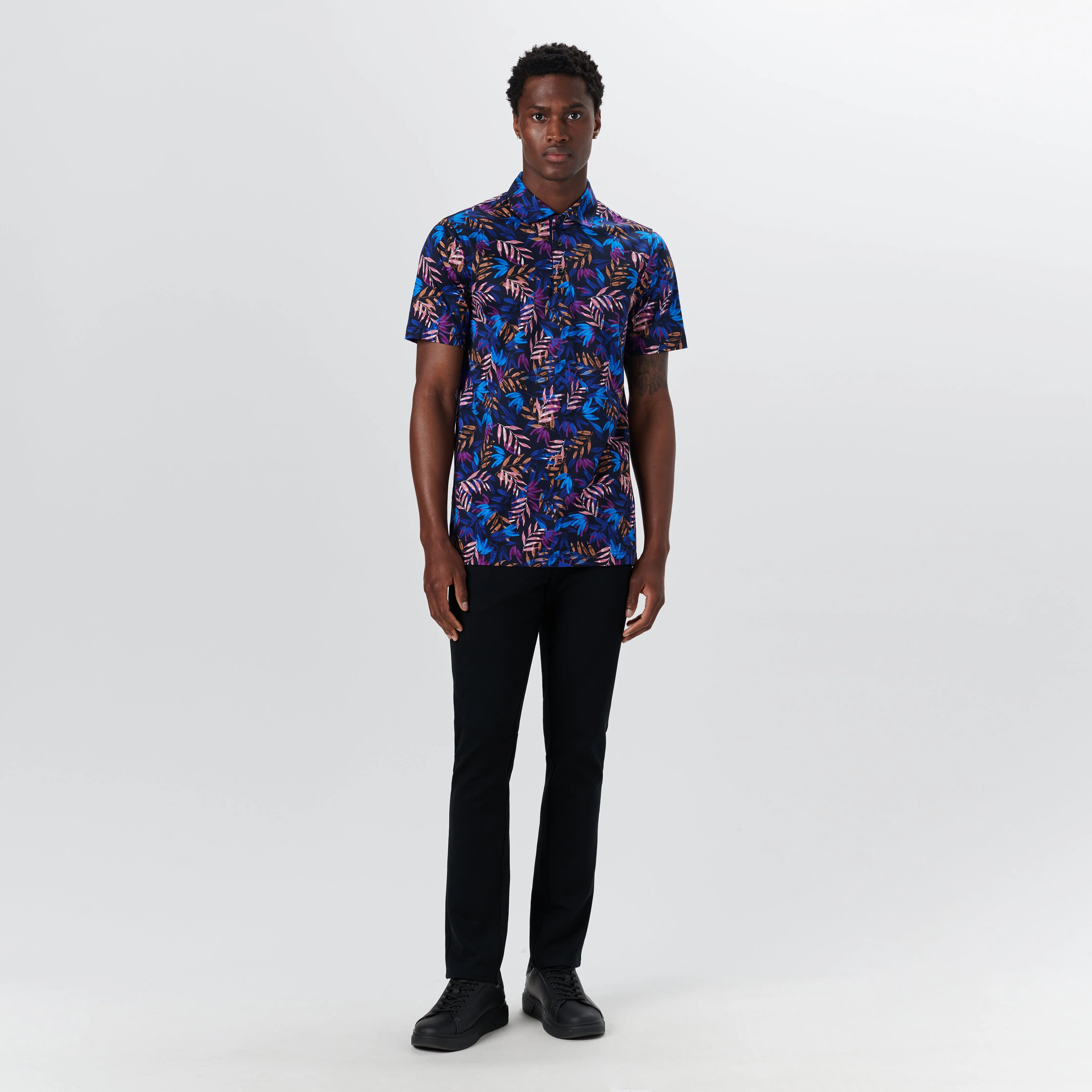 Hendrix Leaf Print Polo