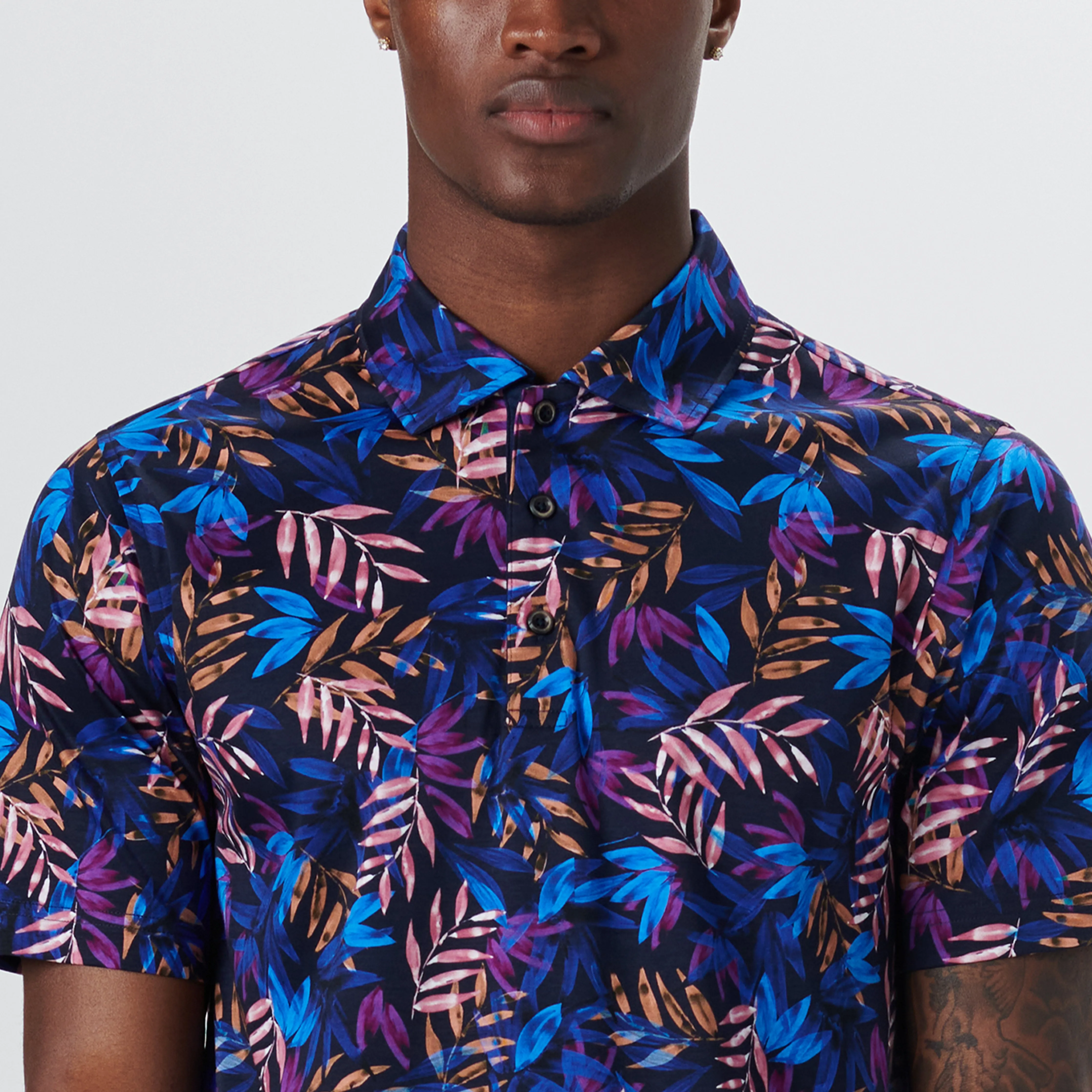 Hendrix Leaf Print Polo