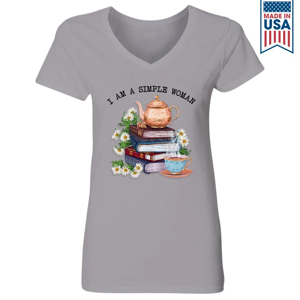 I Am A Simple Woman Tea Book Lovers Gift TSVW2033