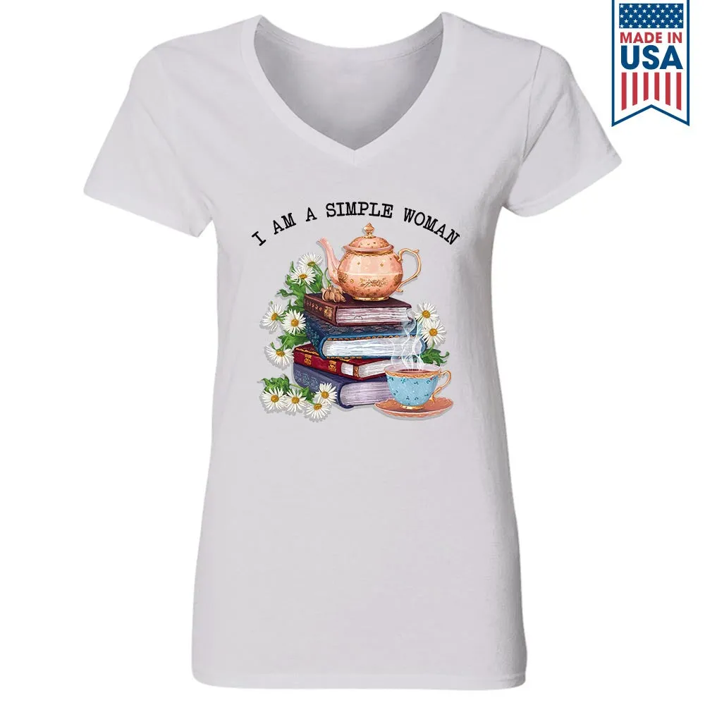 I Am A Simple Woman Tea Book Lovers Gift TSVW2033
