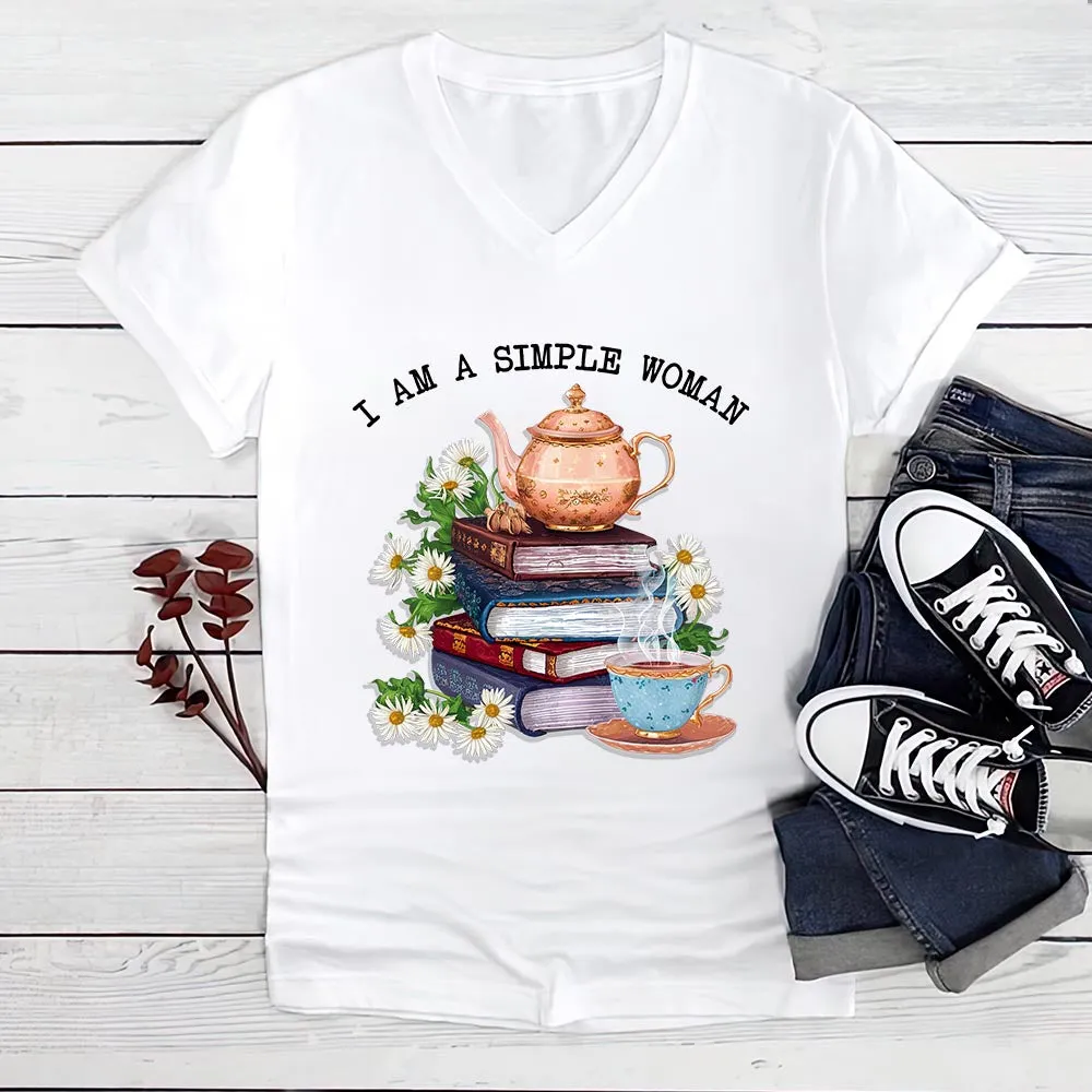 I Am A Simple Woman Tea Book Lovers Gift TSVW2033