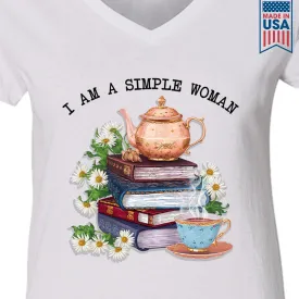 I Am A Simple Woman Tea Book Lovers Gift TSVW2033