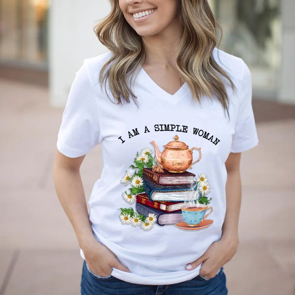 I Am A Simple Woman Tea Book Lovers Gift TSVW2033