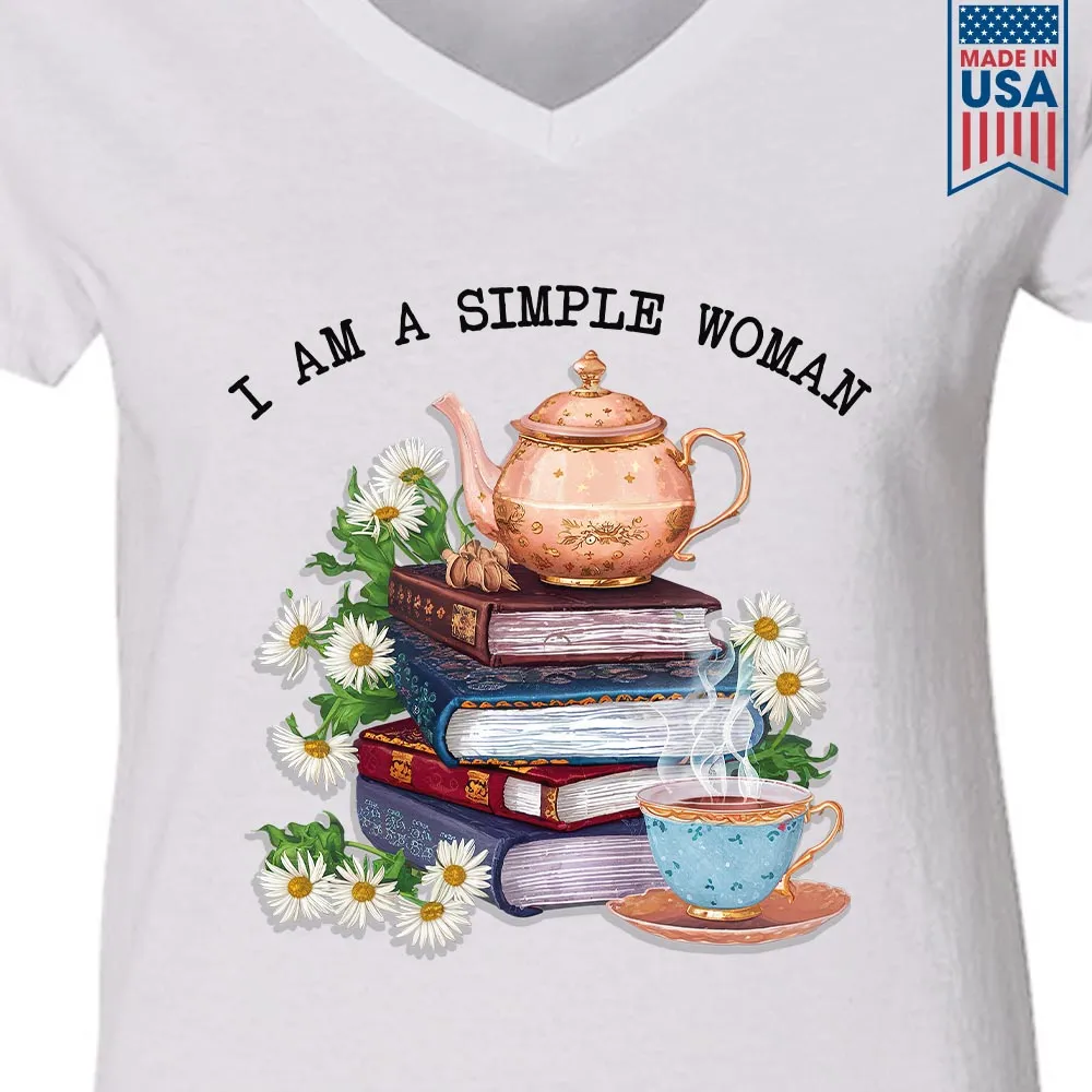 I Am A Simple Woman Tea Book Lovers Gift TSVW2033
