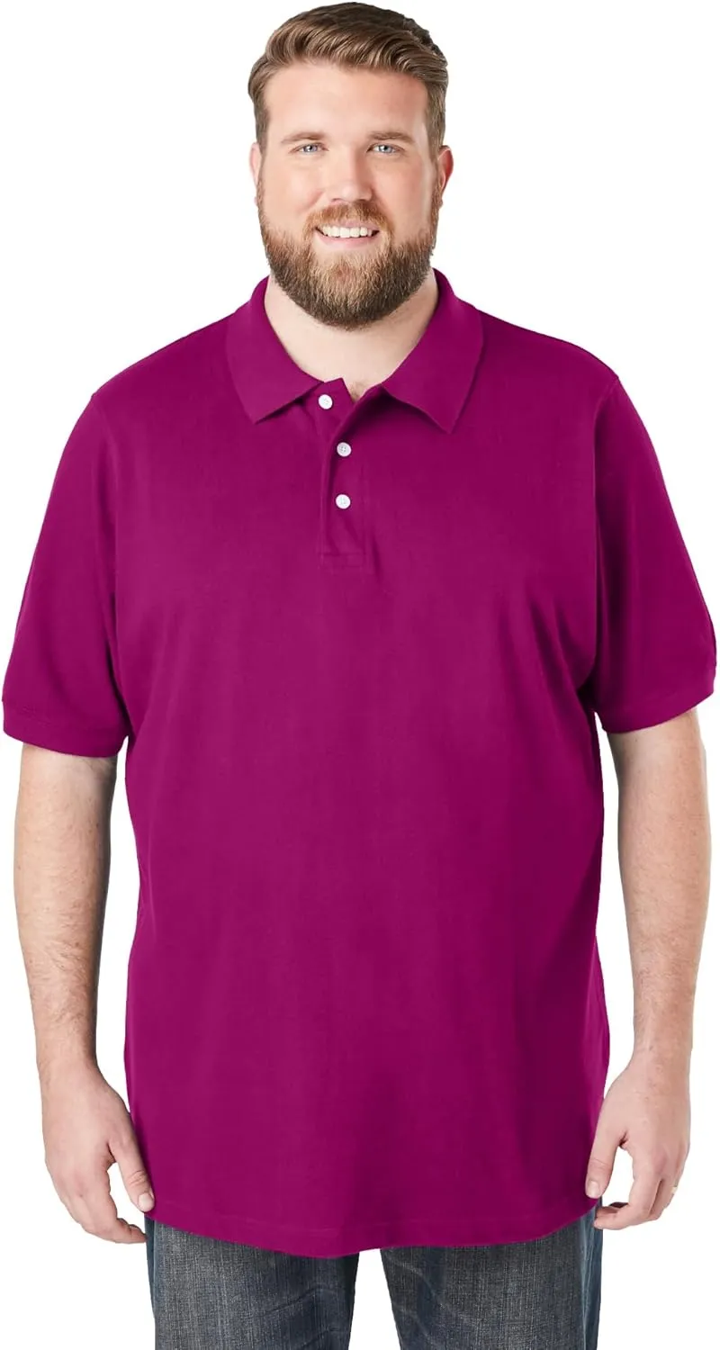 KingSize Men's Big & Tall Shrink-Less Piqu Polo Shirt