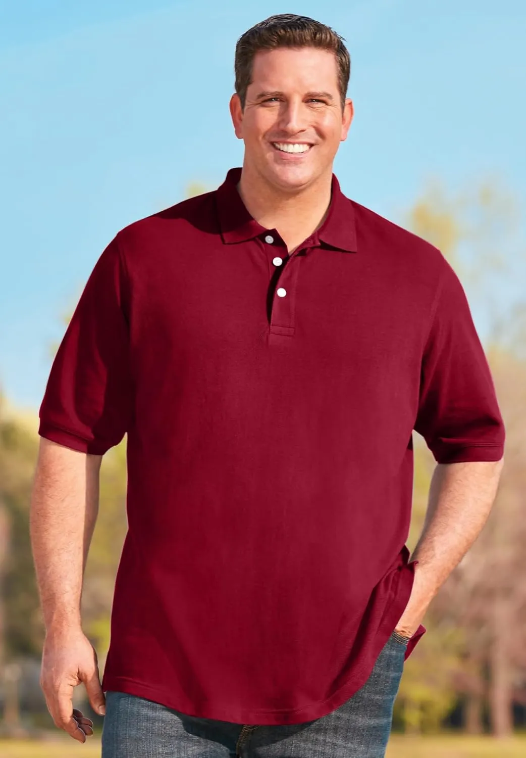 KingSize Men's Big & Tall Shrink-Less Piqu Polo Shirt