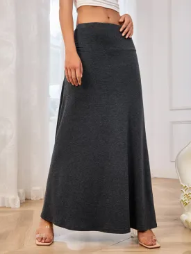Knitted A-line stretchy skirt