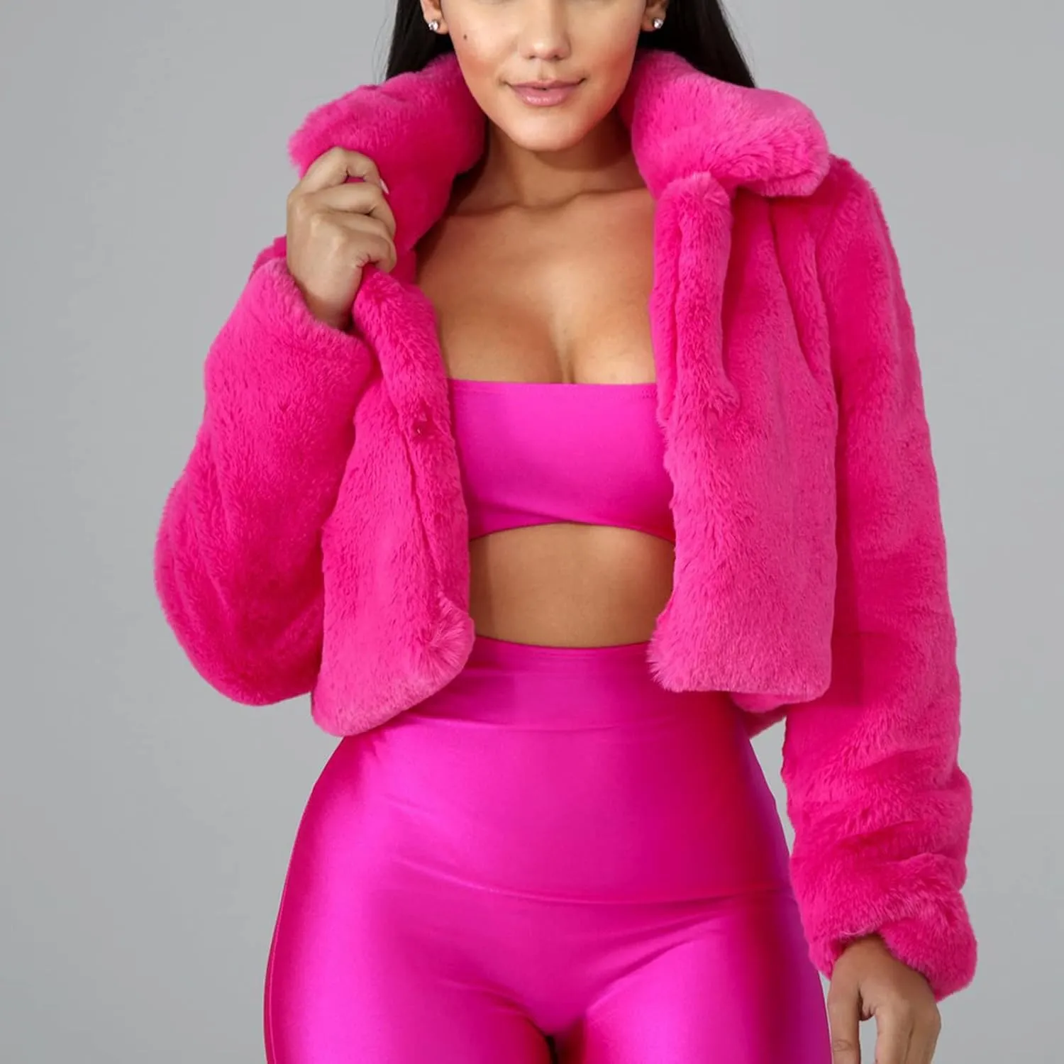 LCMTWX Trench Coat for Women 2023 Furry Women Long Jacket Faux Sleeve Short Warm Women's Coat Cropped Jacket Puffer