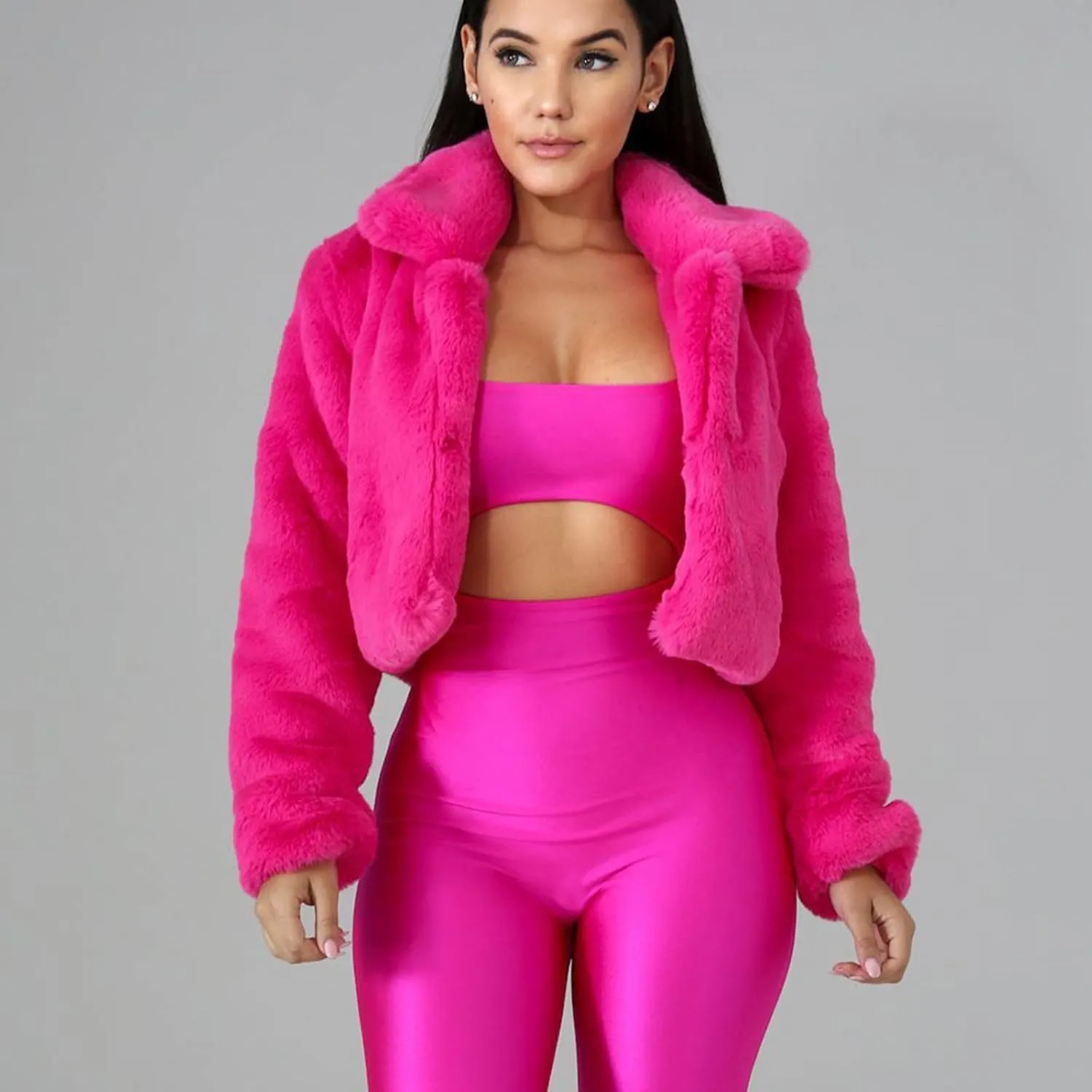 LCMTWX Trench Coat for Women 2023 Furry Women Long Jacket Faux Sleeve Short Warm Women's Coat Cropped Jacket Puffer