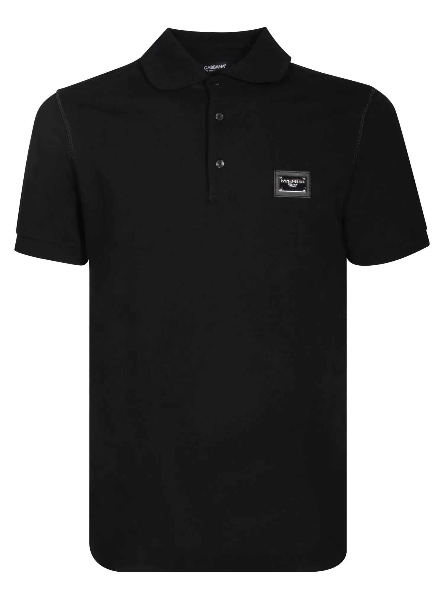 Logo plaque black polo shirt