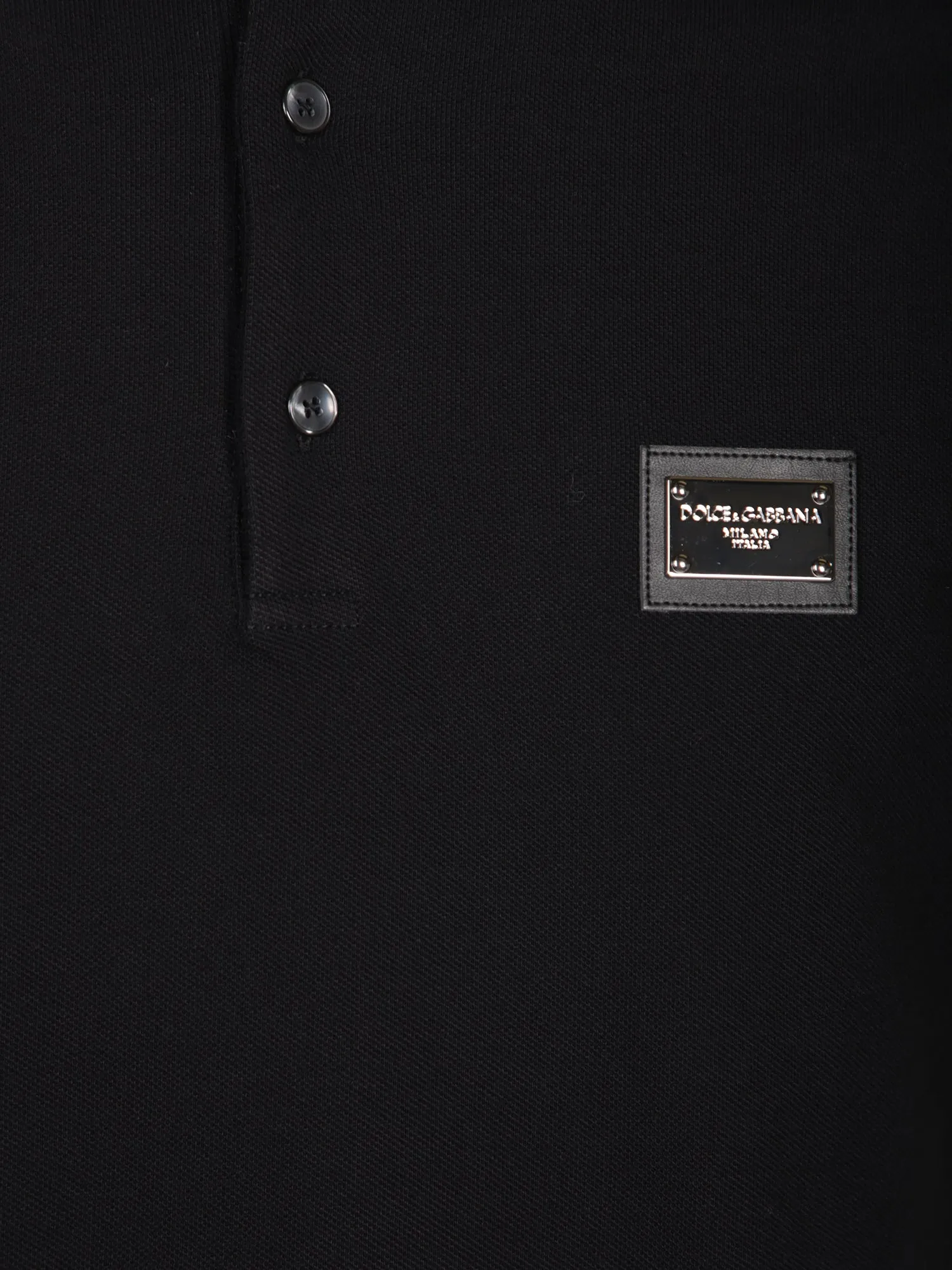 Logo plaque black polo shirt