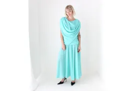 Maximalist 80s Dramatic Draped Cocktail Party Dress