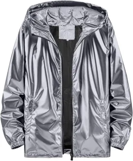 Mens Lightweight Windbreaker Waterproof Rain Jacket Hooded Windbreaker Camo Jacket with Zipper Pockets
