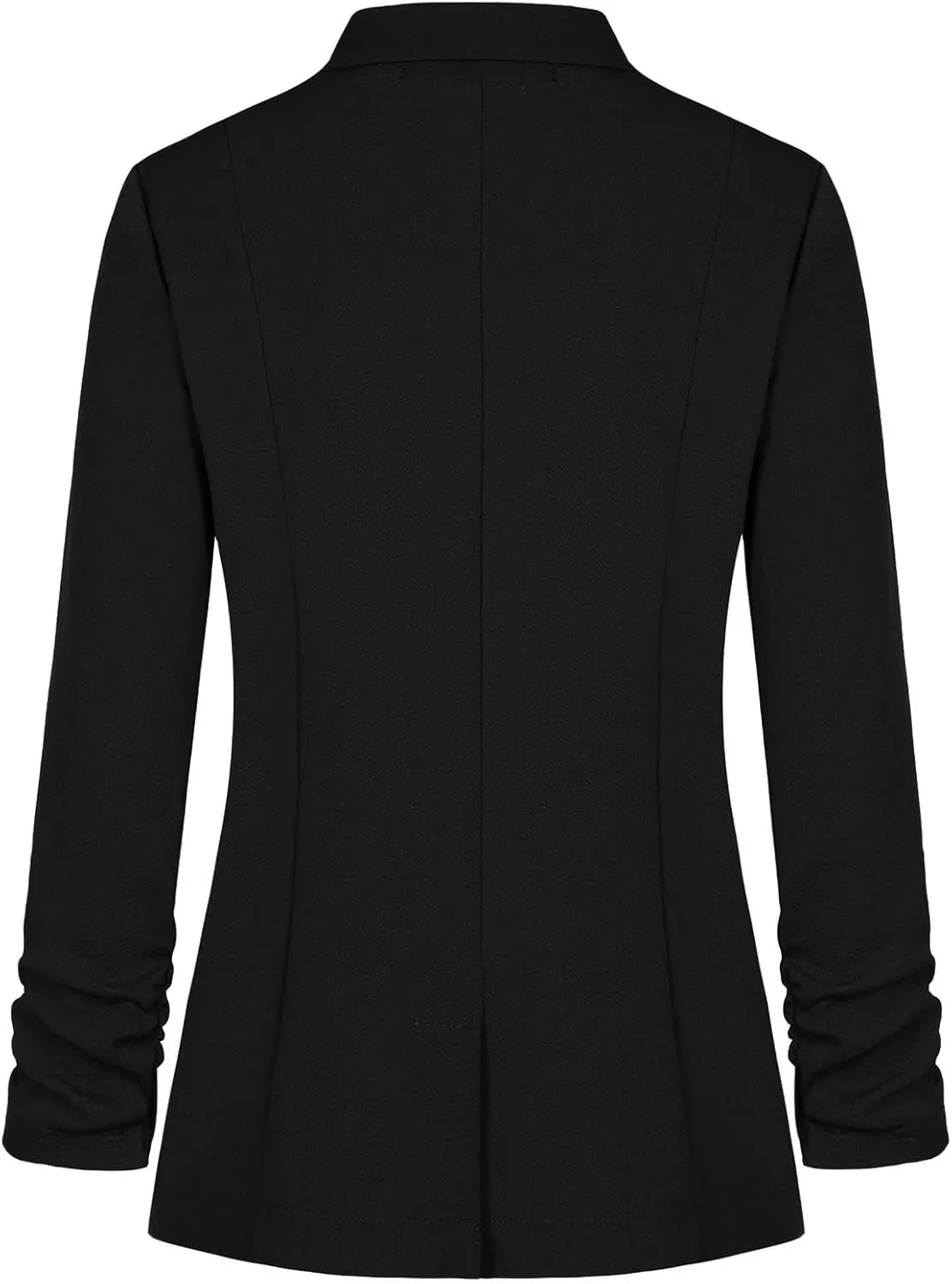 MINTLIMIT Women's Casual Blazer 3/4 Ruched Sleeve Open Front Button Work Office Blazer Jackets with Pockets