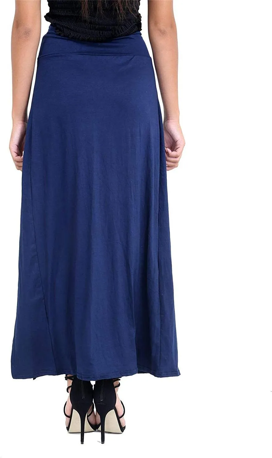 OgLuxe Womens Double Split Maxi Long Skirt Ladies Plain Basic Two Side Slit 4-22