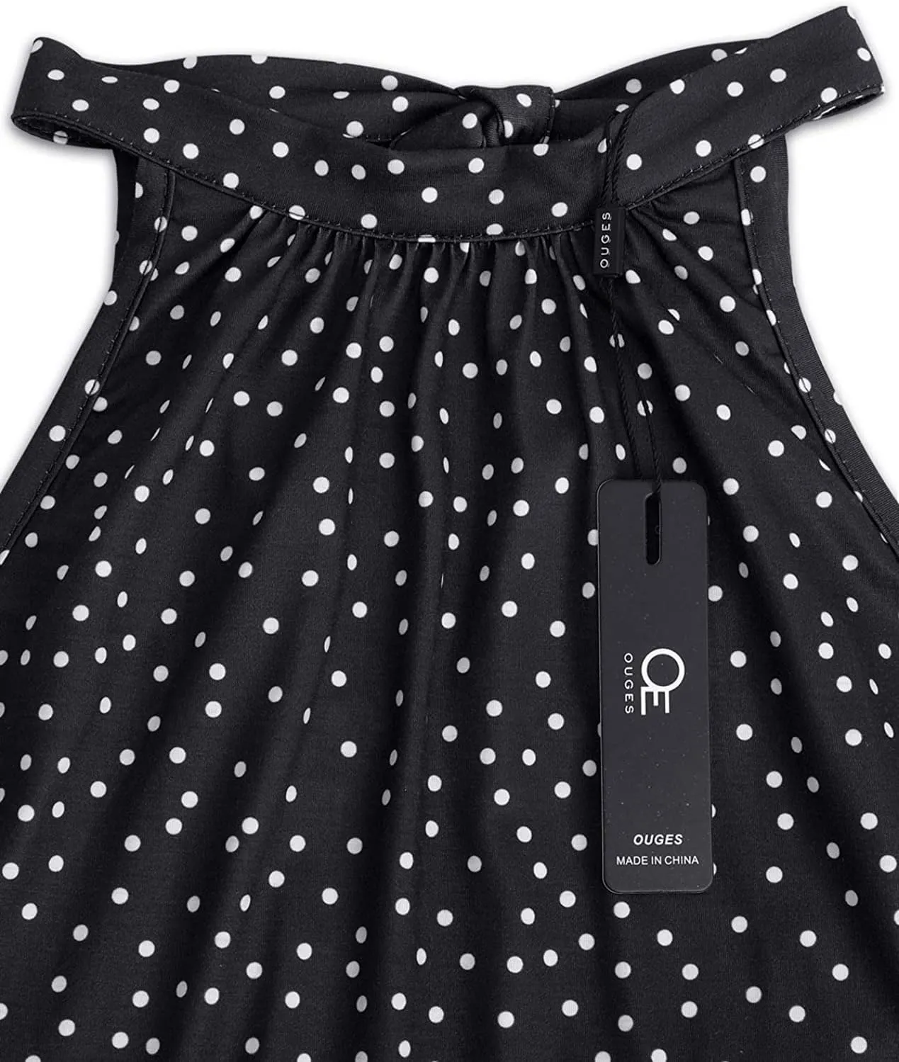 OUGES Women's Halter Neck Floral Summer Casual Sundress