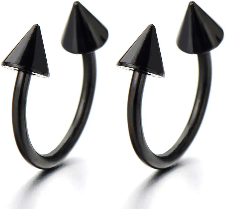 Pair of Arrow Huggie Hinged Earrings Unisex Men Women