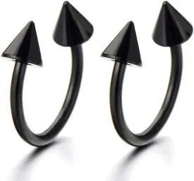 Pair of Arrow Huggie Hinged Earrings Unisex Men Women