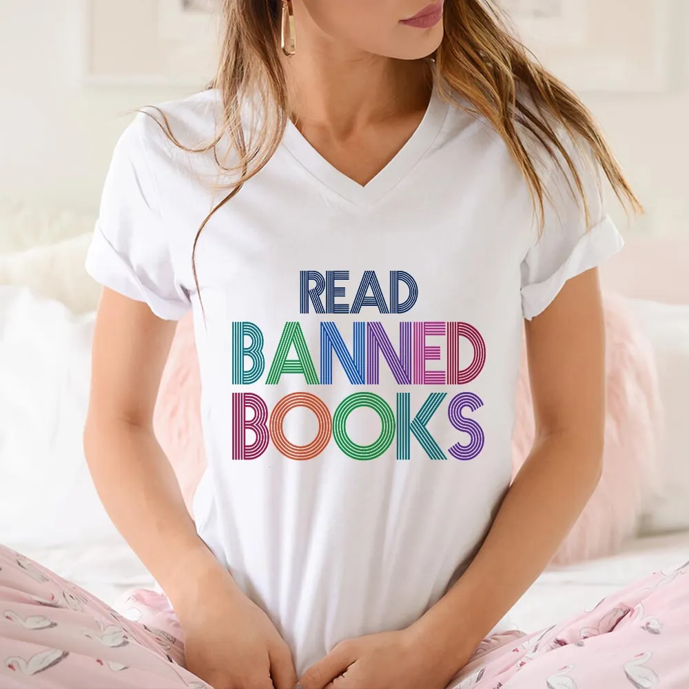 Read Banned Book Book Lovers Gift Women's V-neck T-shirt TSVW549