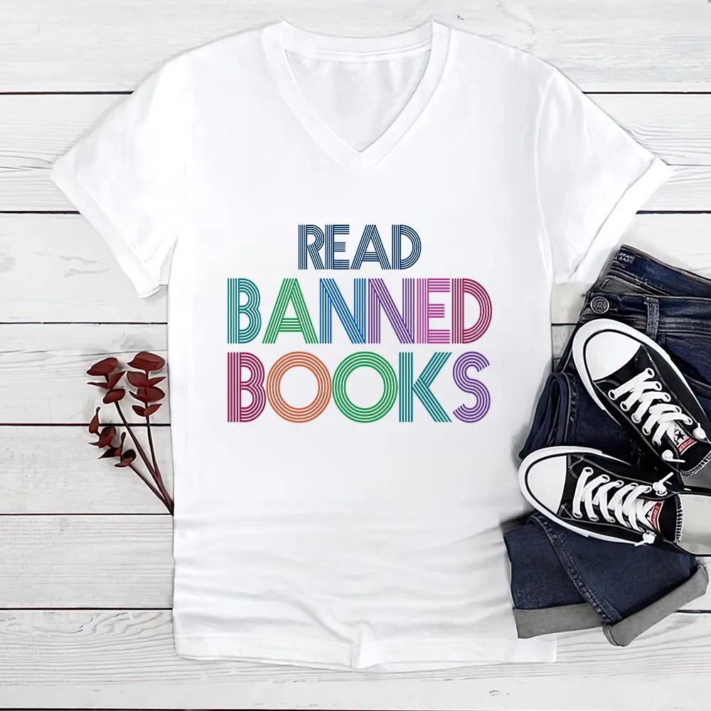 Read Banned Book Book Lovers Gift Women's V-neck T-shirt TSVW549