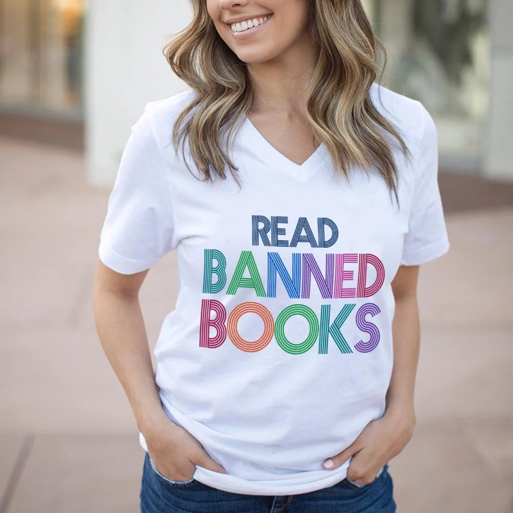 Read Banned Book Book Lovers Gift Women's V-neck T-shirt TSVW549