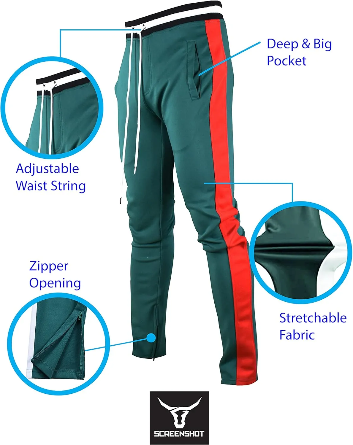 SCREENSHOT-Track Pants S41700 Mens Premium Slim Fit Athletic Fitness Fashion Urban Lifestyle Streetwear Bottoms