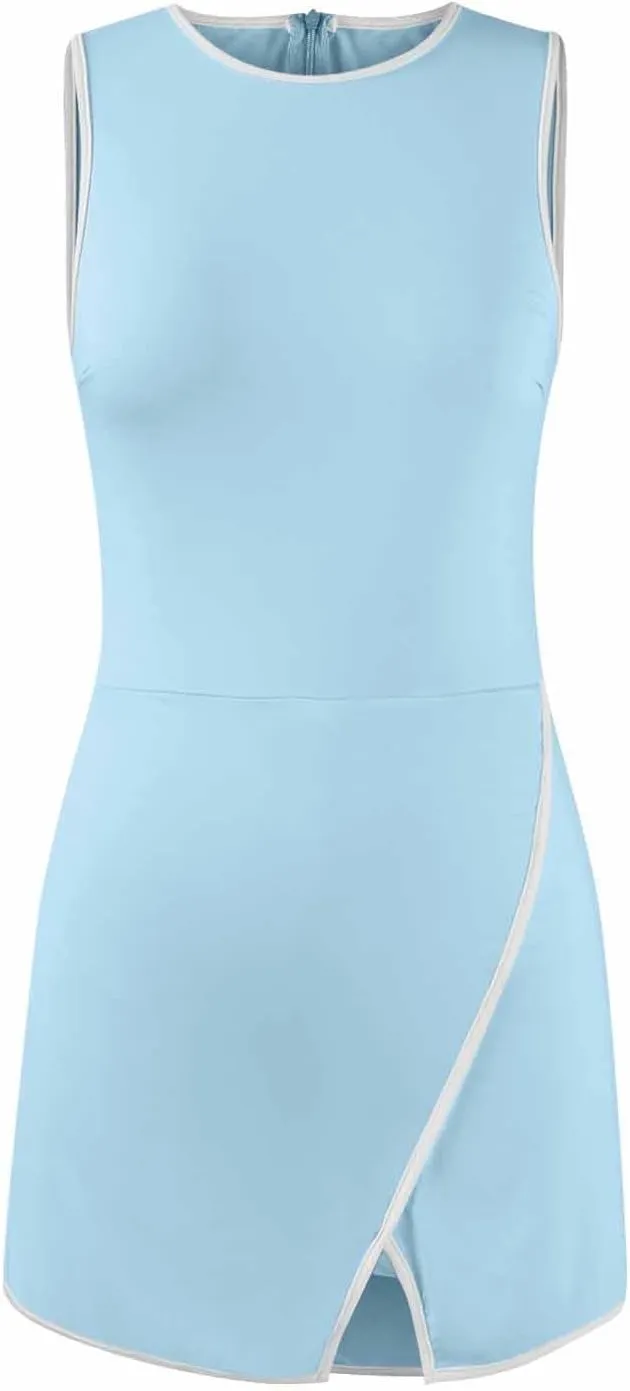 Skort Dress for Women Slimming Sleeveless Athleisure Mini Tennis Dress with Shorts Cute Summer Active Golf Shift Dresses