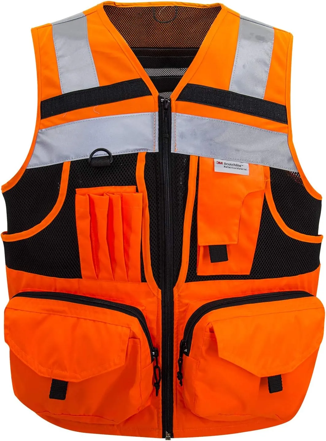 SUXIBIP 10 Pockets Safety Vest for Men and Women, High Visibility vest with 3M Reflective Strips, Oxford Fabric