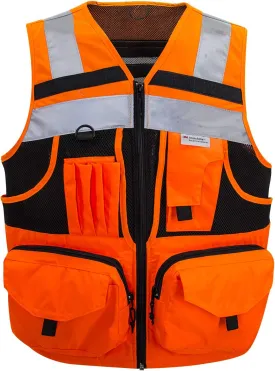 SUXIBIP 10 Pockets Safety Vest for Men and Women, High Visibility vest with 3M Reflective Strips, Oxford Fabric