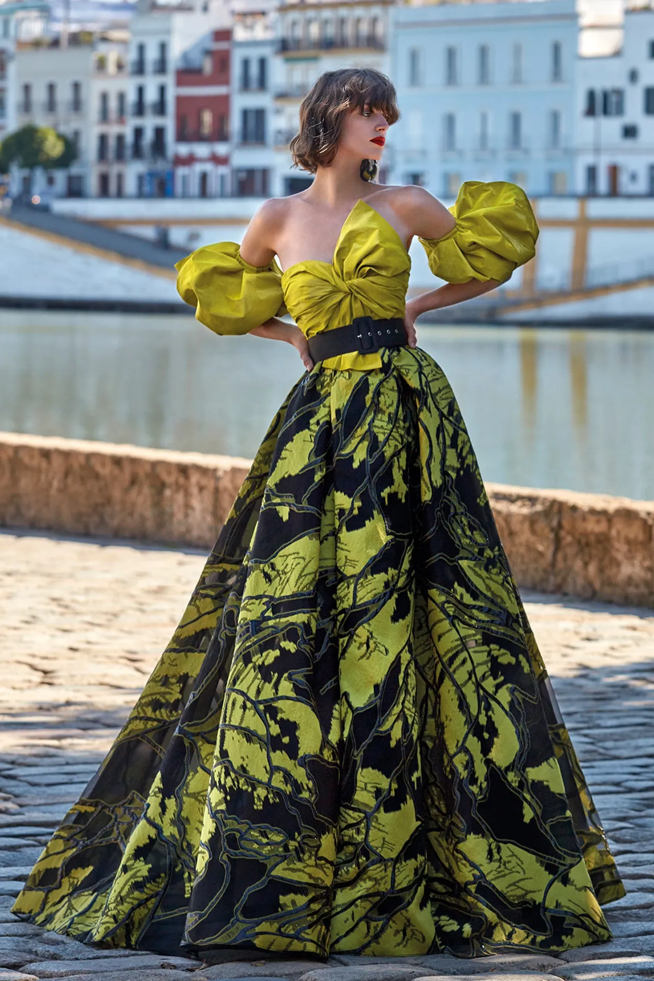 Taffeta and Jacquard Organza Princess Dress