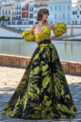 Taffeta and Jacquard Organza Princess Dress