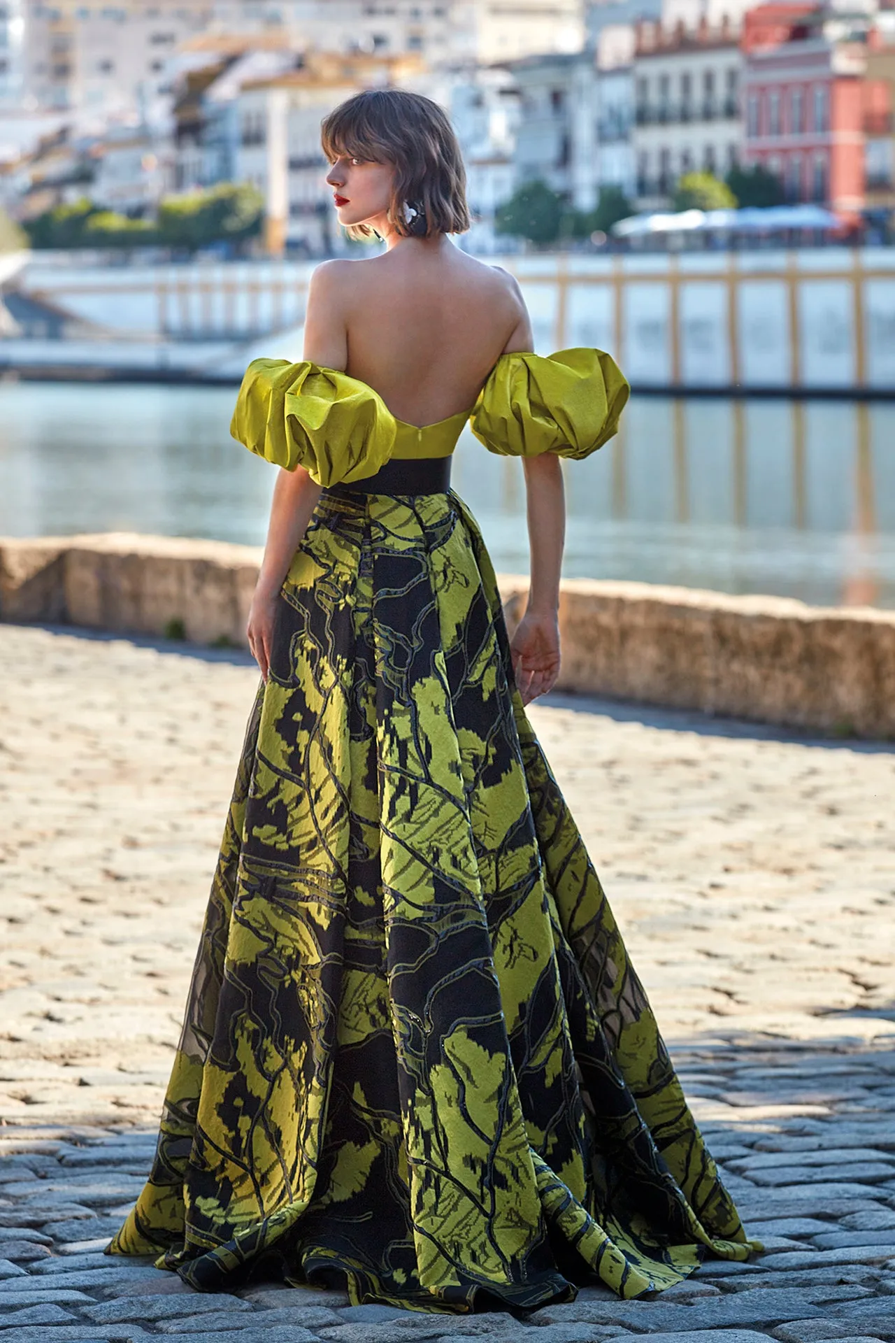 Taffeta and Jacquard Organza Princess Dress