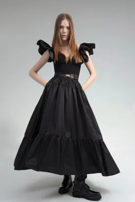 Taffeta Top with A-line Voluminous Skirt