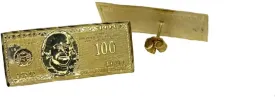 Unisex Rough Textured Cookie Nugget Stud Earing In Gold Plated (one 100 bill hip hop)