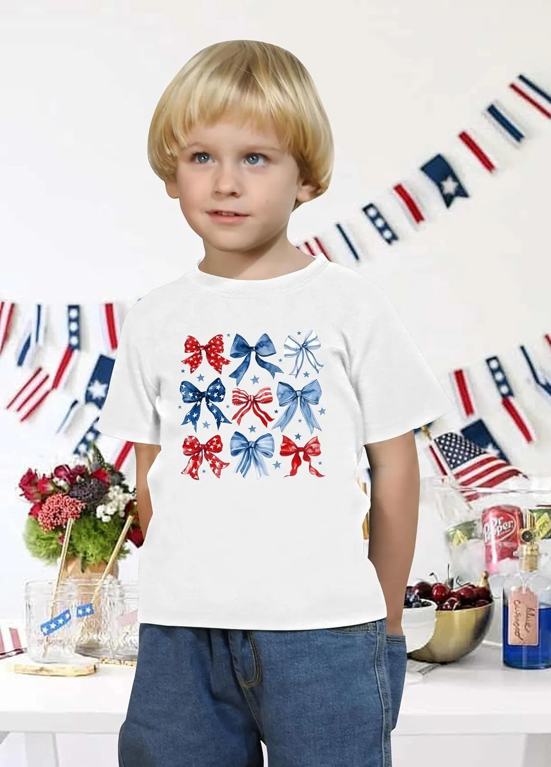 USA Shirt Toddler Boys Girls American Flag Tshirt 4th of July Shirt Kids Patriotic Tee Tops