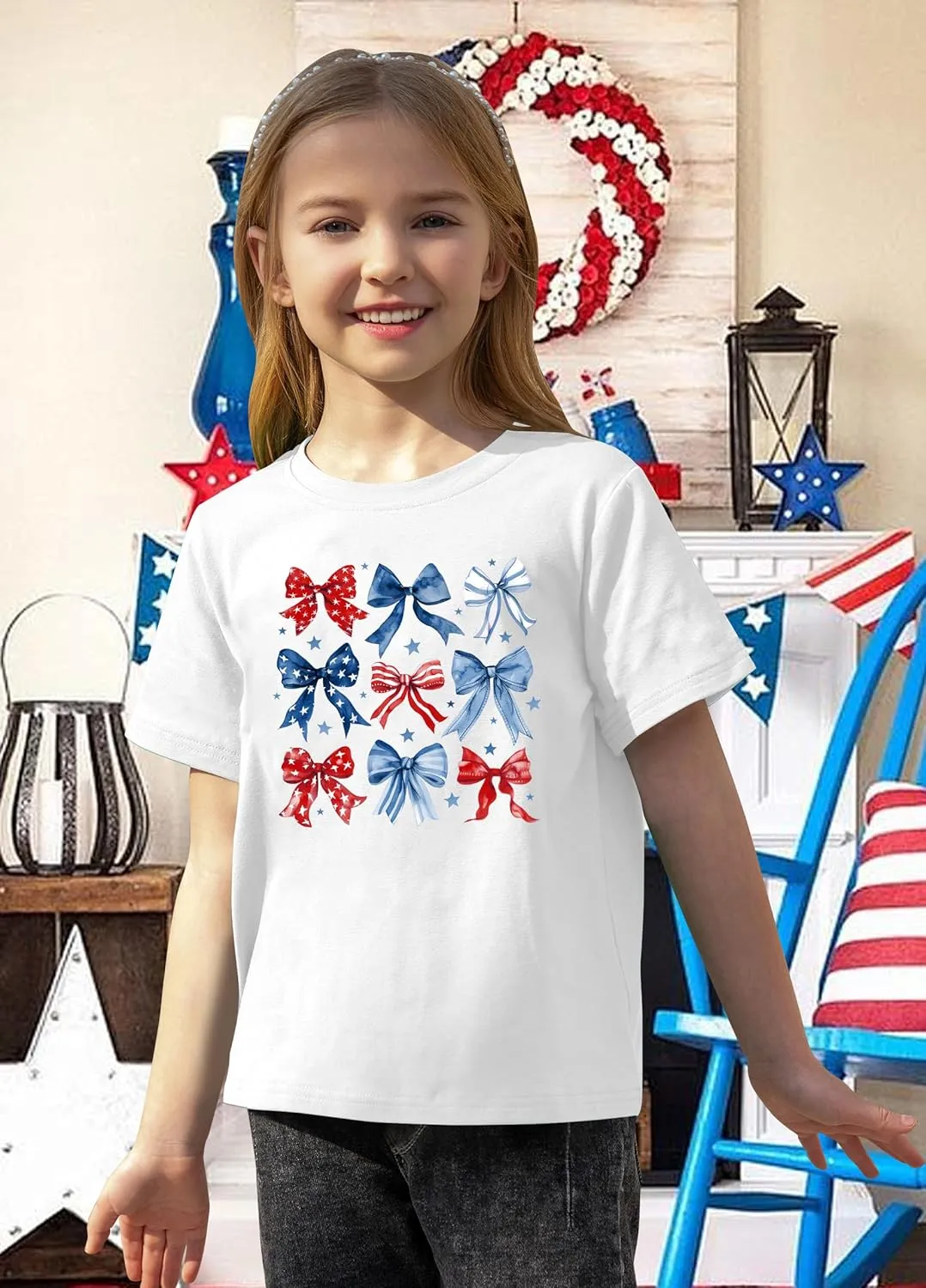 USA Shirt Toddler Boys Girls American Flag Tshirt 4th of July Shirt Kids Patriotic Tee Tops