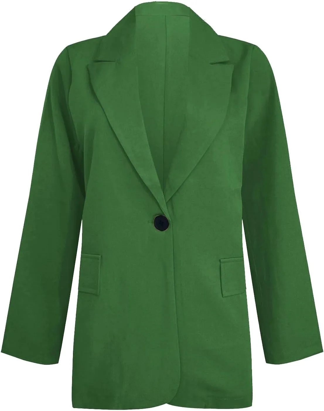 Womens 2025 Casual Temperament Solid Blazers Lapel Button Long Sleeve Cardigans with Pockets Loose Slim Formal Jackets