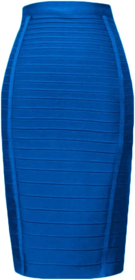 Women's High Waist Elastic Rayon Bandage Pencil Skirt