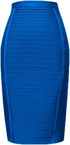 Women's High Waist Elastic Rayon Bandage Pencil Skirt